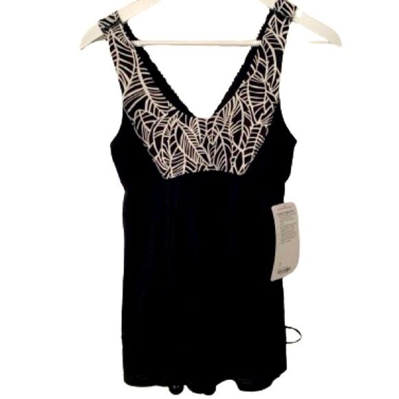 New Lululemon Palm Print Hustle & Bustle Tank – Size 4, Black & White - Picture 1 of 12
